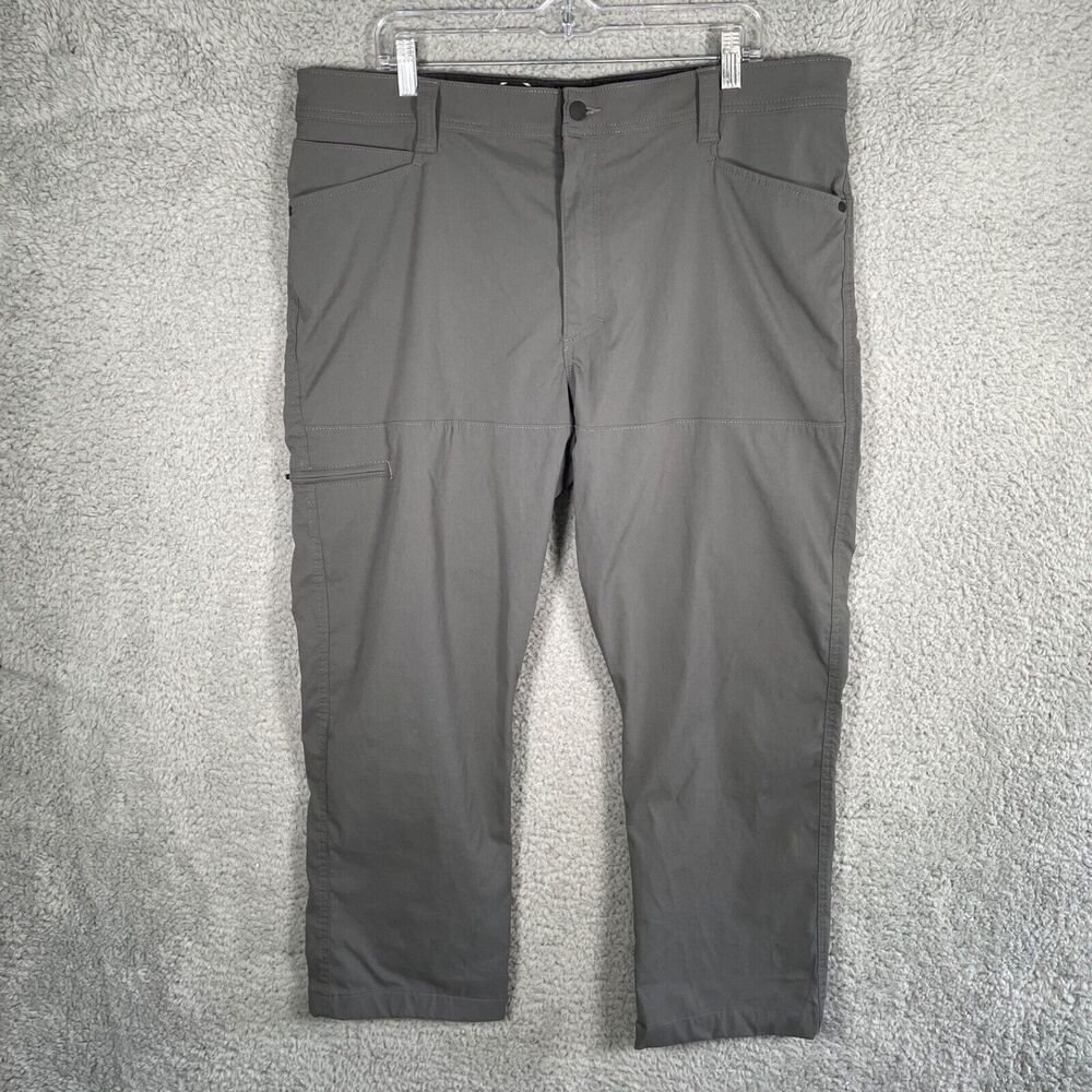 Wrangler Mens Grey Flat Front Straight Leg Utility Pants Size 40x30